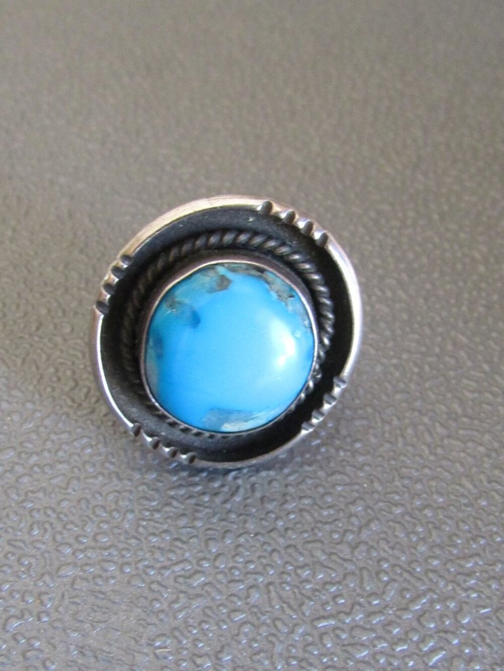 STERLING SILVER TURQUOISE RING SW NATIVE AMERICAN STYLE, SIZE 9, VINTAGE